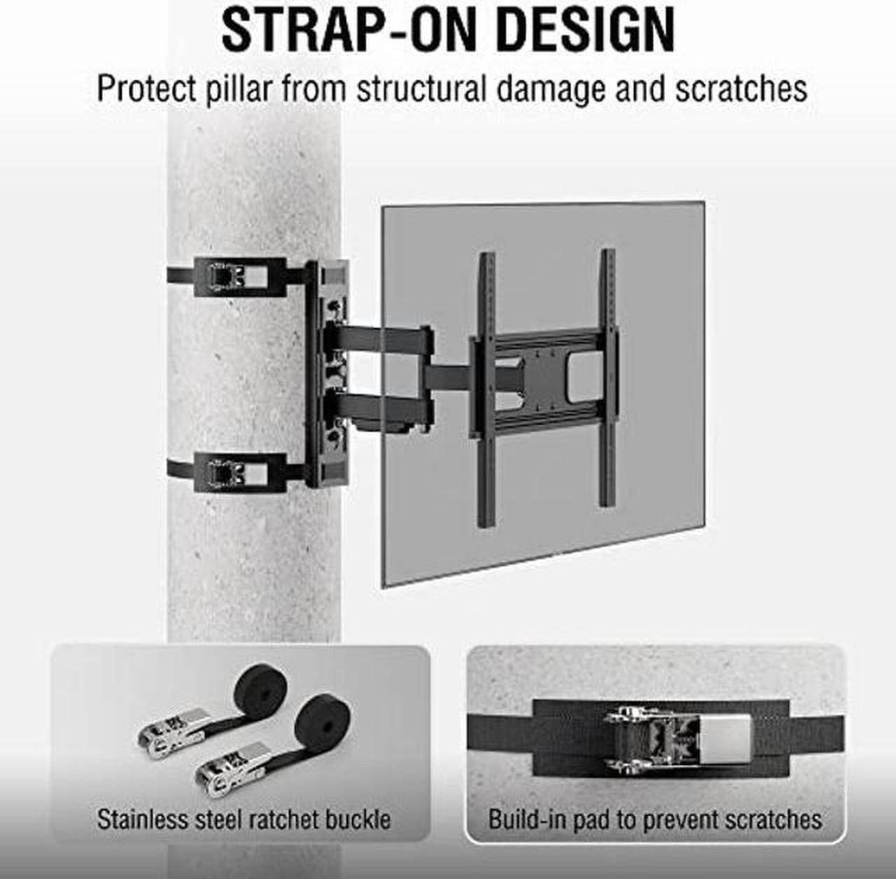 Alt view image 4 of 5 - ZeboZap ZZTVA2044 DIY Gazebo TV Mount | No Drill Full Motion | Outdoor TV Mount | Patio TV Mount | Pergola TV Mount | Post TV Mount | Stainless Steel Screws | Weatherproof | Holds 80lbs | Black