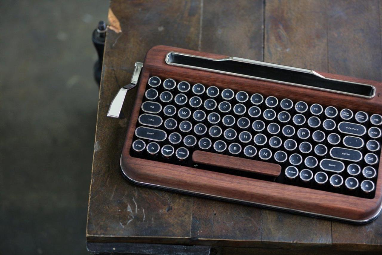 Alt view image 2 of 5 - PENNA Bluetooth Keyboard with Black Chrome Keycap(US language) (Switch-Cherry Mx Brown, Special Wood)