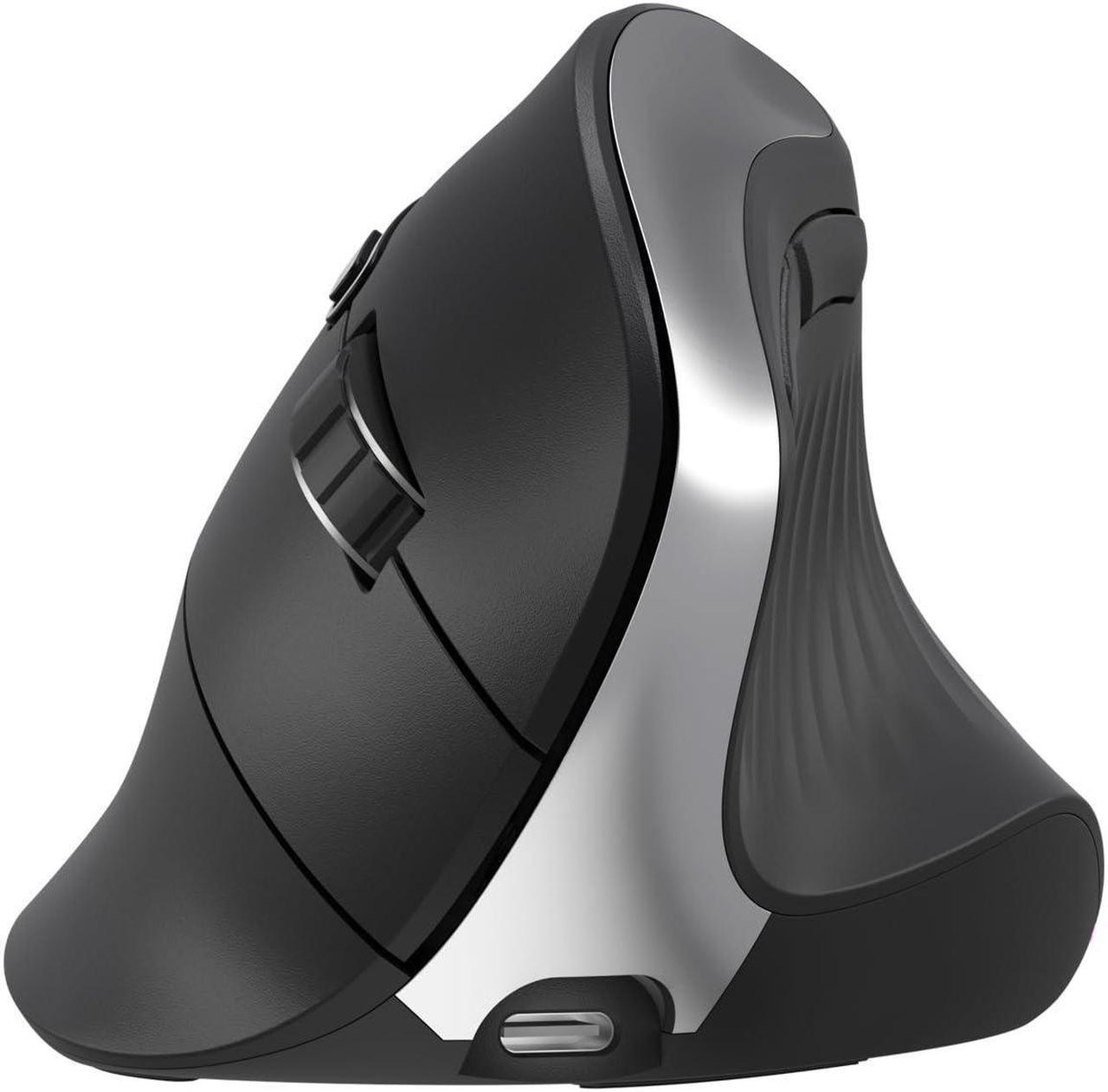 Main image of CITLLA Vertical Wireless Mouse, Ergonomic Mouse, 2.4G USB Receiver and Two Bluetooth, RGB Light, Rechargeable Mouse for Computer, Laptop, iPad, MacBook Pro/Air (Black)
