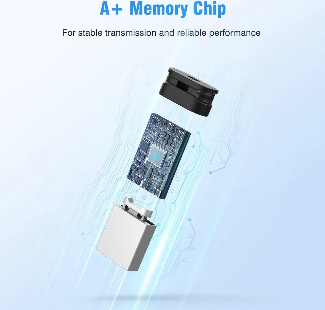 Alt view image 4 of 5 - K&ZZ 64GB Flash Drive 5 Pack 64 GB Low Profile USB Flash Drive with Lanyard Mini USB Drive 64G Small Thumb Drive Memory Stick with Keychain, Black