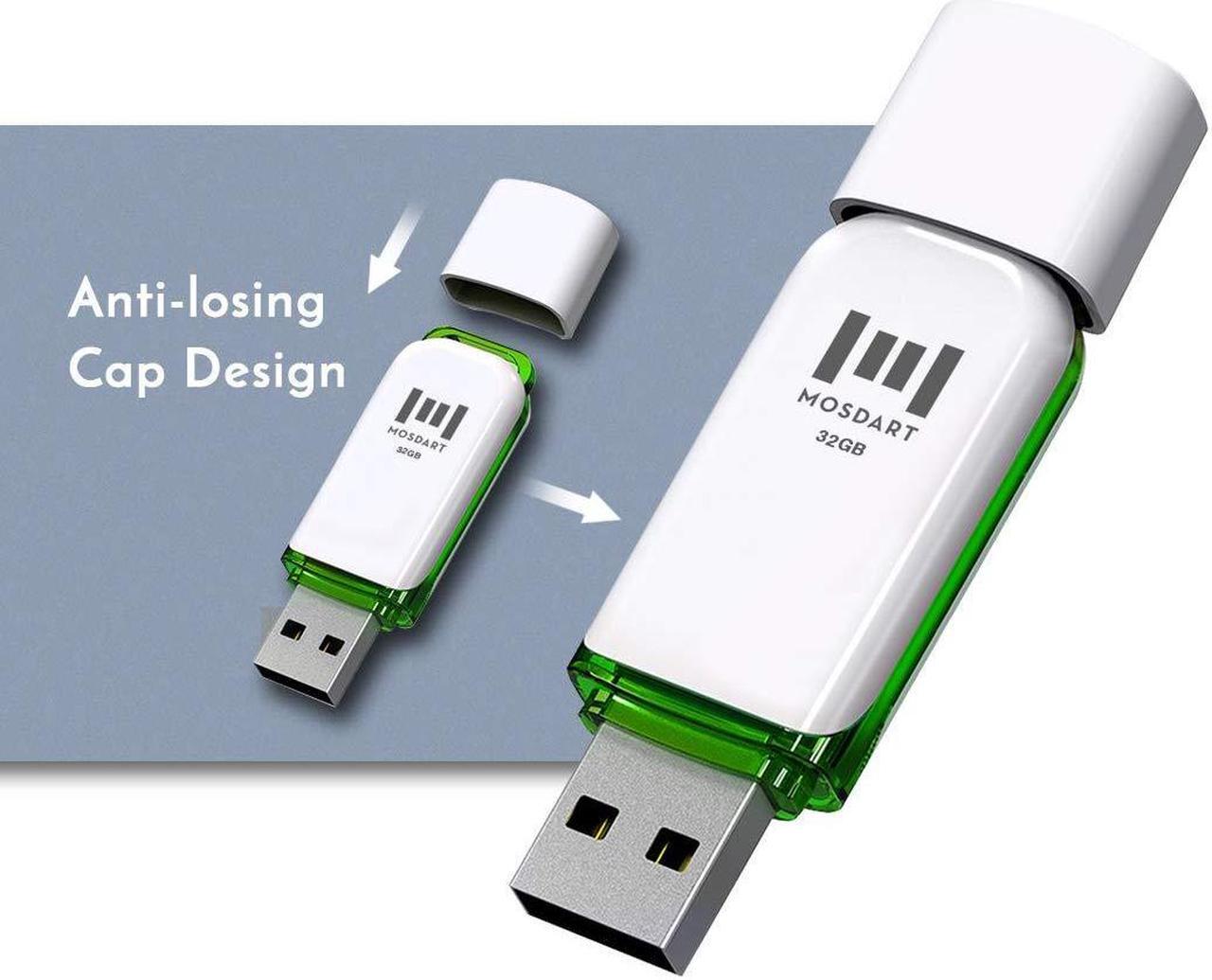 Alt view image 2 of 5 - MOSDART 32GB USB 2.0 Flash Drive 10 Pack 32 GB Bulk Thumb Drives with Lanyards Jump Drive Memory Stick with LED Light for Storage and Backup