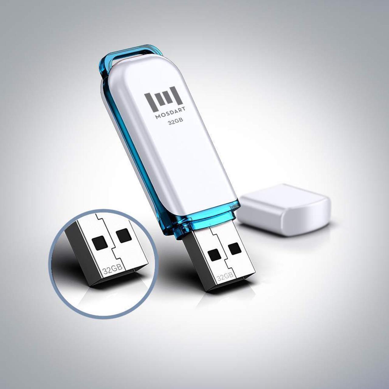 Alt view image 4 of 5 - MOSDART 32GB USB 2.0 Flash Drive 10 Pack 32 GB Bulk Thumb Drives with Lanyards Jump Drive Memory Stick with LED Light for Storage and Backup