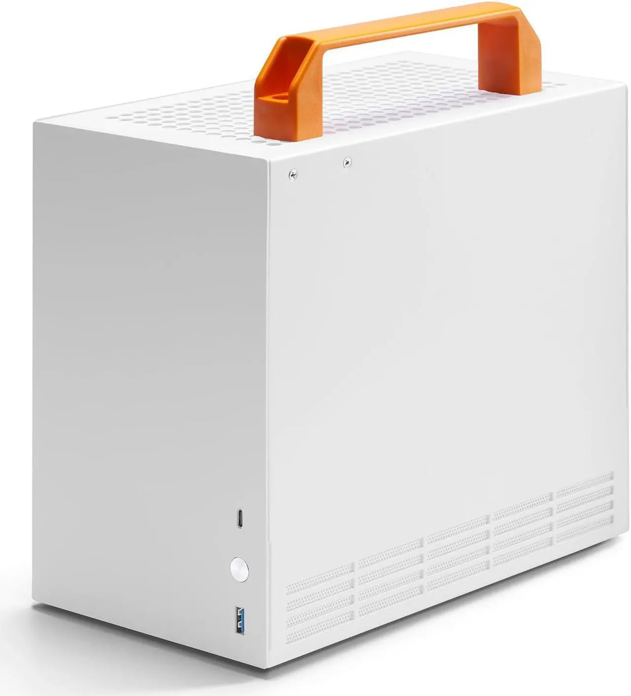 Alt view image 3 of 5 - SGPC Itx Mini Case - K77 LITE/Small White Chassis with Tempered Glass Side Panels / 11.6L