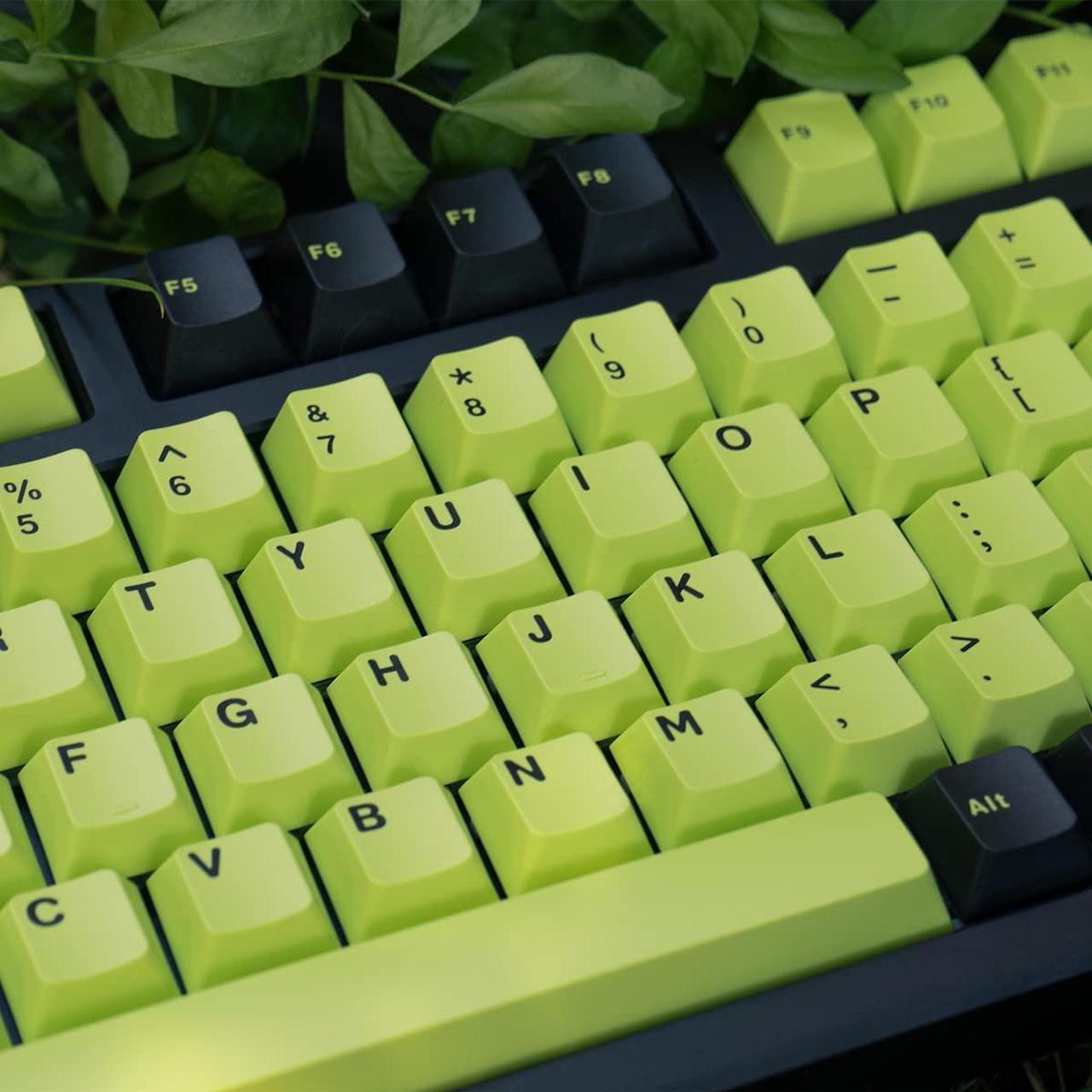 Alt view image 4 of 5 - Black Green Keycaps Set 132 Keys Cherry Profile Doubleshot Custom Keyboard Keycaps for 60% 65% 70% 75% 100% Cherry Gateron MX Switches Mechanical Keyboards
