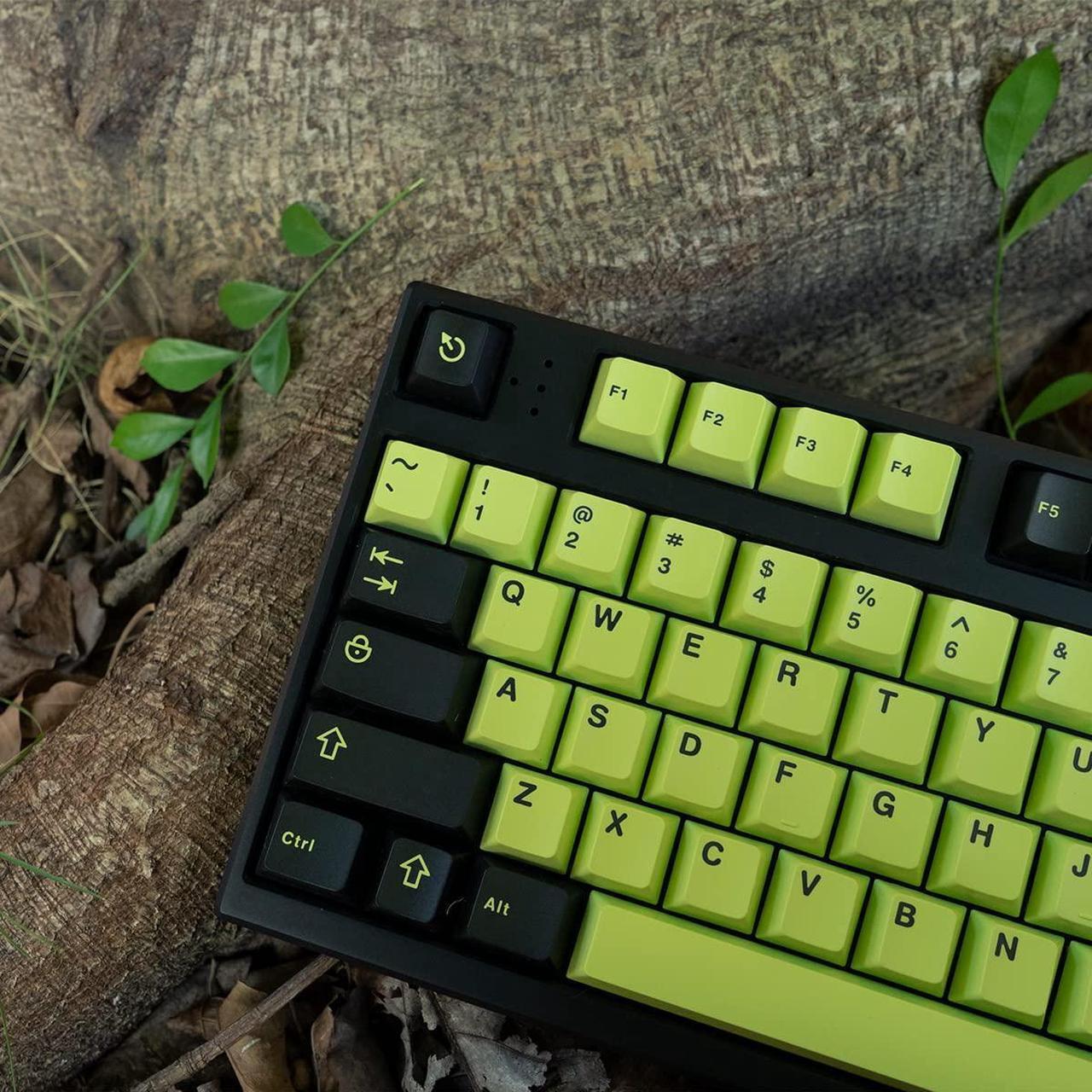 Alt view image 5 of 5 - Black Green Keycaps Set 132 Keys Cherry Profile Doubleshot Custom Keyboard Keycaps for 60% 65% 70% 75% 100% Cherry Gateron MX Switches Mechanical Keyboards