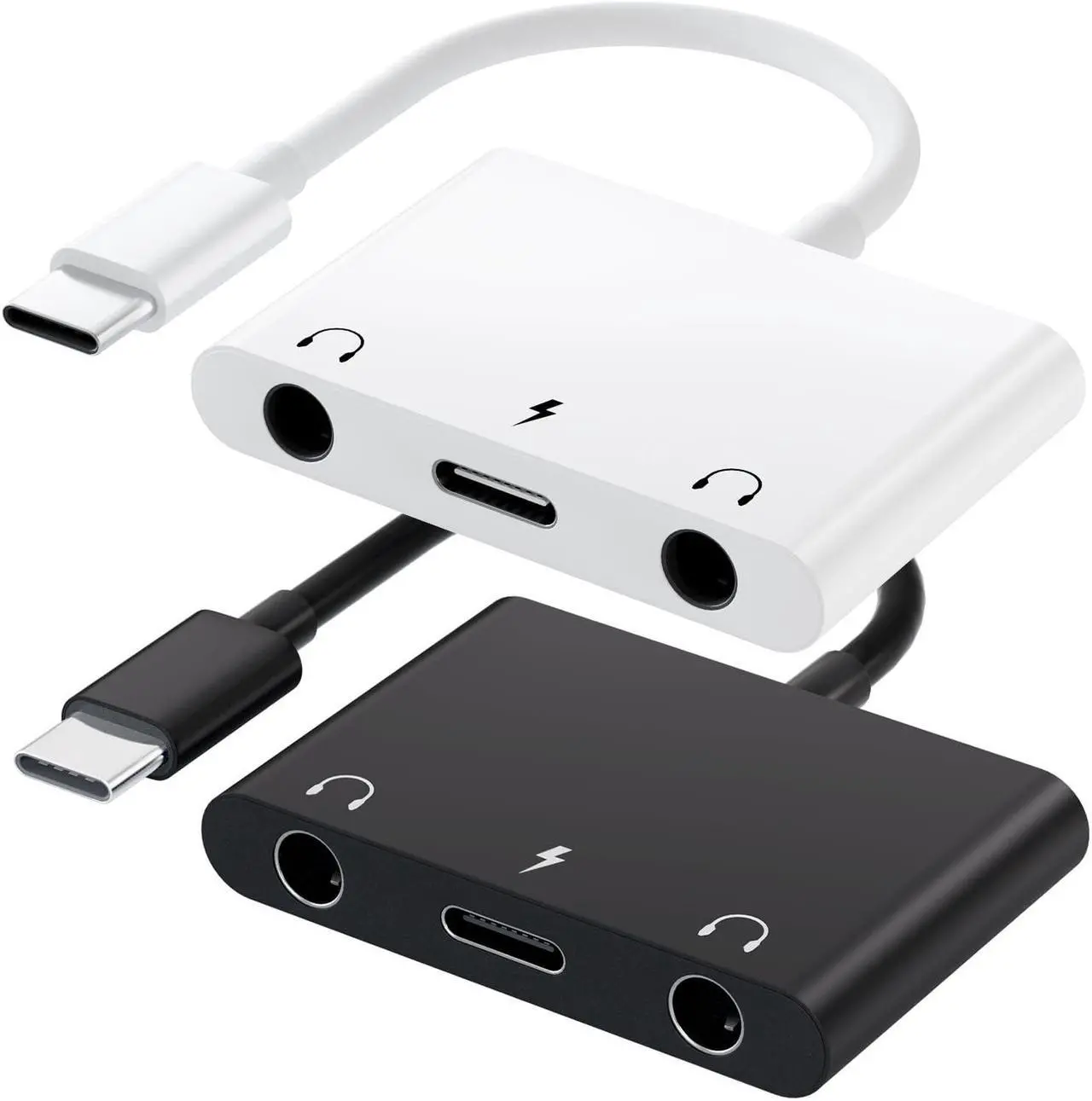 Main image of UWECAN USB C to 3.5mm Audio Adapter, 3 in 1 Aux to USB C Headphone Splitter Dual 3.5mm Audio Jack and PD 60W Fast Charging, Compatible for iPad Pro,Galaxy S22 S21/Note 20,Pixel 4 3 XL,Huawei 2 Pack