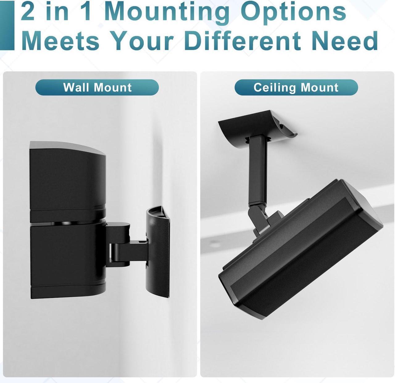 Alt view image 2 of 5 - Yimaut (2 Pack) Ceiling/Wall Mount Bracket for Bose Cube Speaker,for UB-20,UB20 Series II, WB-50 Series II, Lifestyle 600, V35, V25, V10, T20, V20, V30, CineMate 520, CM520, Acoustimass Series Black