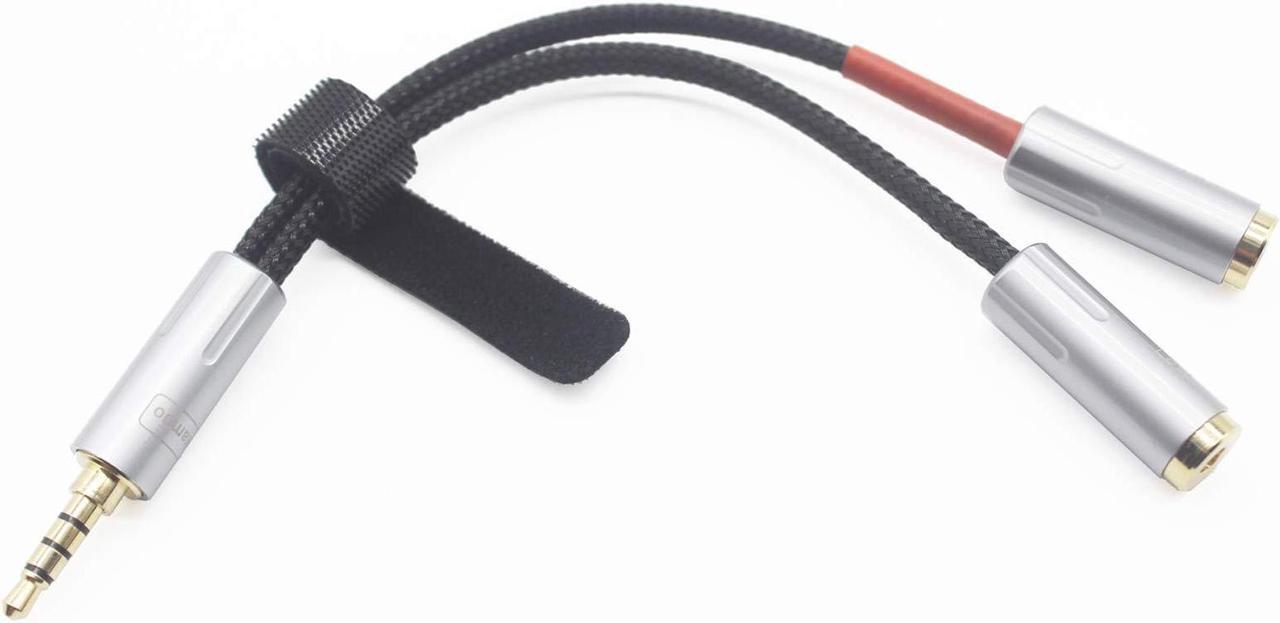 Main image of 3.5mm Balanced to 2 x 3.5mm Female 8 Core Silver Plated Headphone Earphone Audio Adapter Cable New in Box for PHA-3 3.5mm to 3.5mm x 2