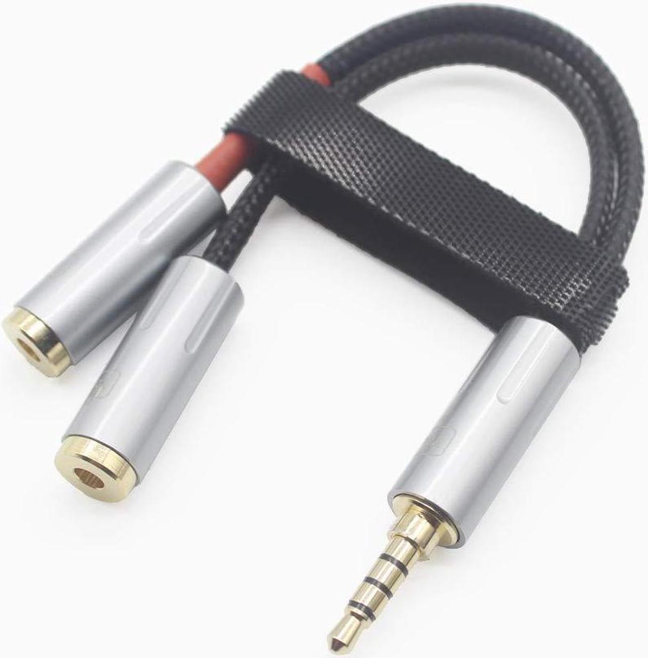 Alt view image 3 of 5 - 3.5mm Balanced to 2 x 3.5mm Female 8 Core Silver Plated Headphone Earphone Audio Adapter Cable New in Box for PHA-3 3.5mm to 3.5mm x 2