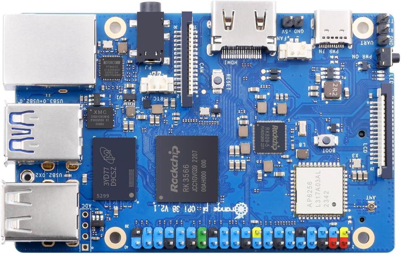 Main image of Orange Pi 3B 8GB LPDDR4/4X Rockchip RK3566 Quad-Core 64-Bit Single Board Computer with eMMC Socket, WiFi 5 and Bluetooth Support, Development Board Run Android/Ubuntu/Debian(Pi 3B 8GB)
