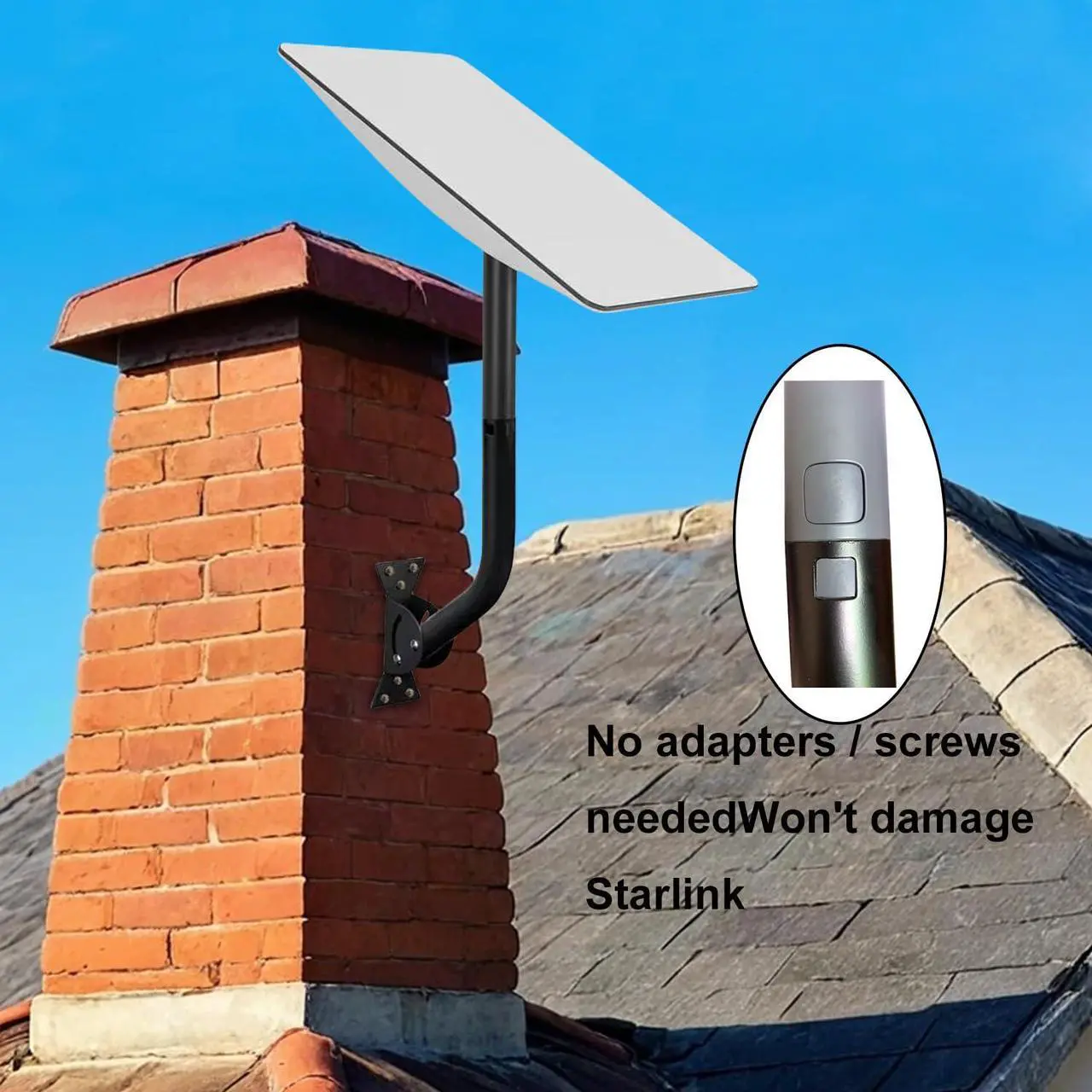 Alt view image 2 of 5 - Szkerui Adjustable Starlink Gen 2 Long Wall Mount Starlink V2 Router Wall Mount Starlink Roof Mount, for Starlink Internet Kit Satellite, with Starlink Mount Adapter Compatible with V2 Starlink