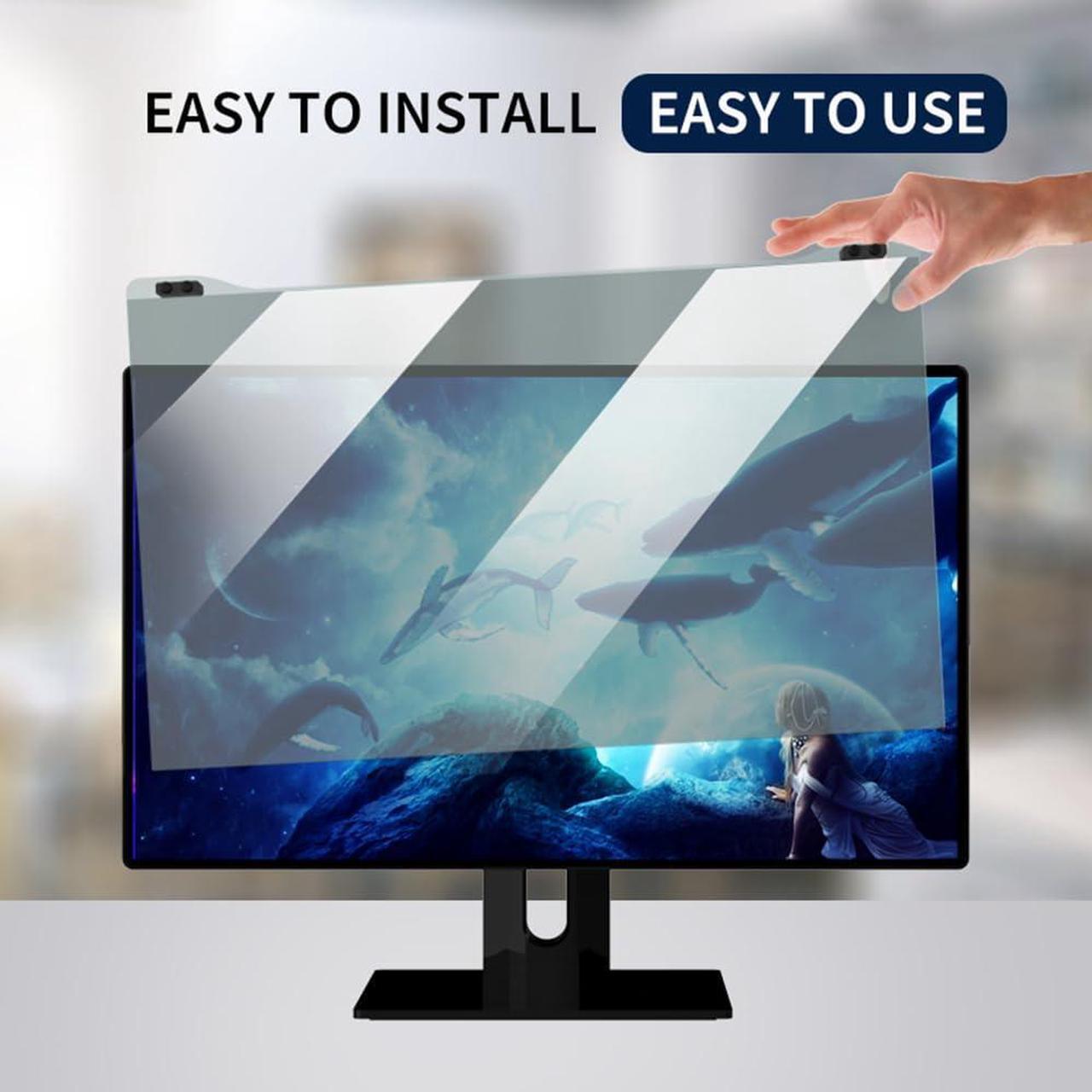 Alt view image 2 of 5 - Docooler Computer Privacy Screen Filter, Hanging Screen Filter Compatible Widescreen Computer Monitor with Aspect Ratio 16:9, Anti-Glare Privacy Screen Protector for 20-32 Inch Monitor (Inch Optional)