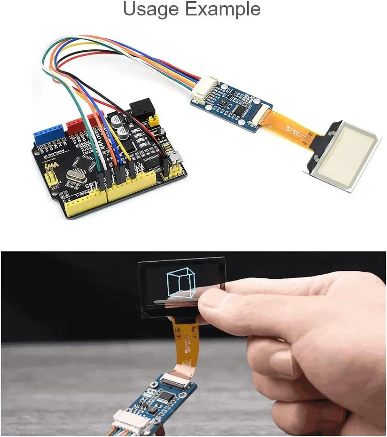 Alt view image 5 of 5 - 1.51inch Transparent OLED Display Module 128x64 Resolution Light Blue Color Display OLED for Raspberry Pi/Arduino/STM32,Full Viewing Angle,Embedded Independent Driver Chip,SPI/I2C Interfaces