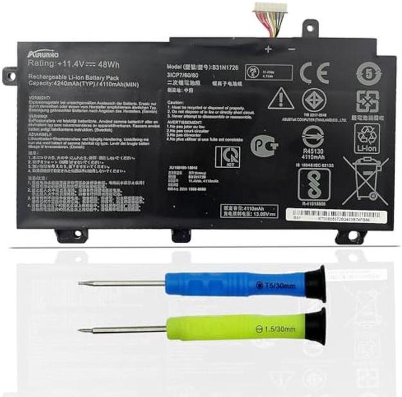 Main image of AURUNHO B31N1726 48Wh Laptop Battery Replacement for ASUS TUF Gaming A15 FA506 FA506IU FA706II A17 FA706II FX504 FX505 FX80 FX80G FX80GD FX80GE FX80GM FX86 FX86FE FX86FM series B31BN91 B31N1726-1