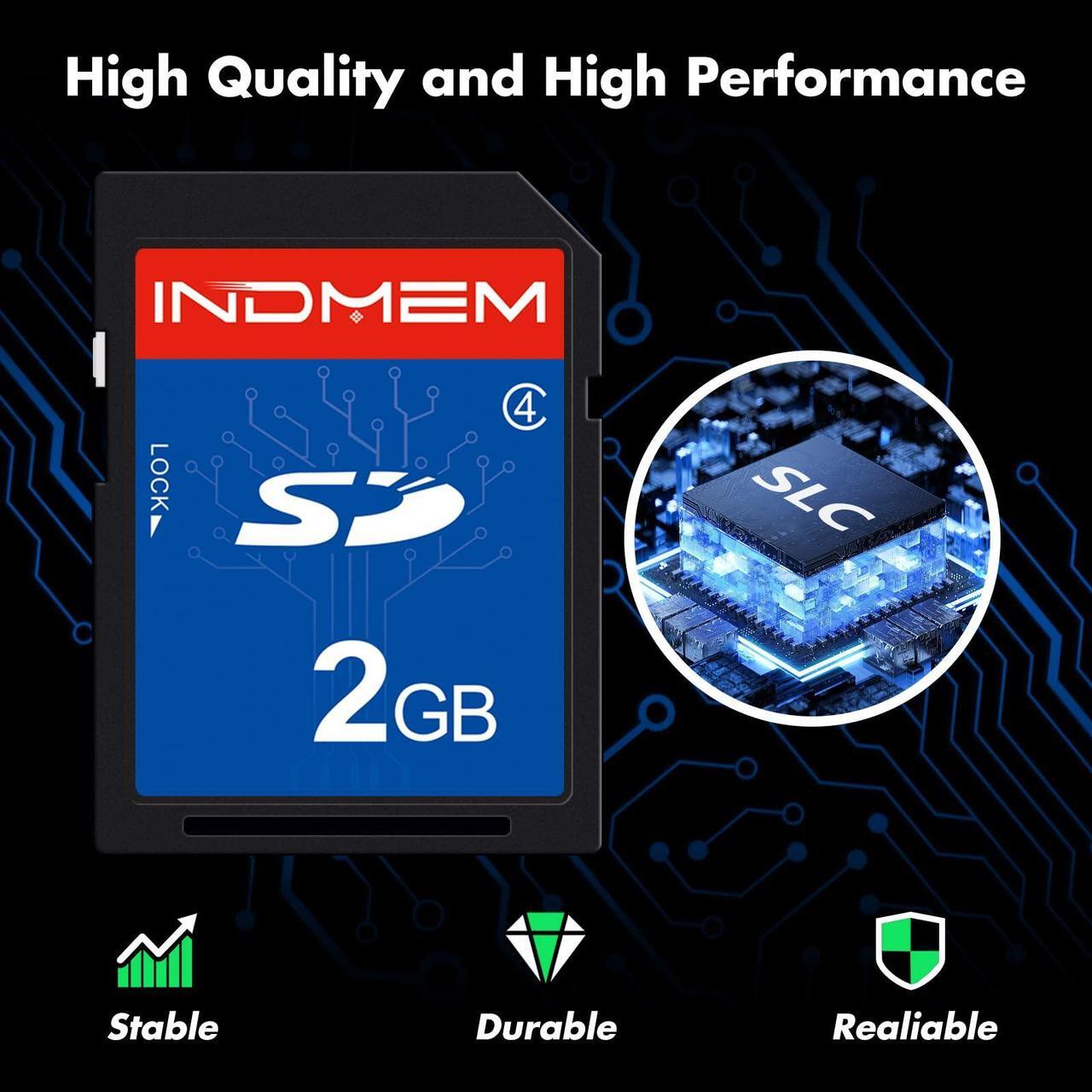 Alt view image 2 of 5 - INDMEM 5 Pack SD Card 2GB Class 4 Flash Memory Card 2G SLC Stanard Secure Digital Cards