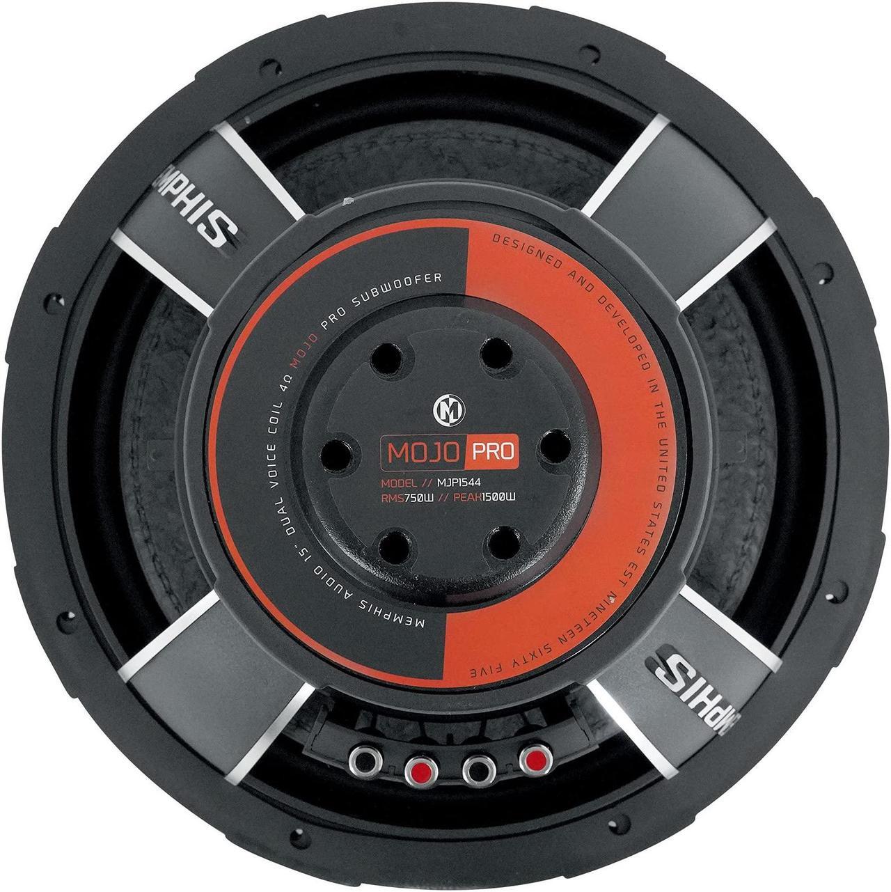 Alt view image 5 of 5 - Memphis Audio MJP1544 15inch 1500 Watt MOJO Pro Car Audio Subwoofer DVC 4 ohm Sub Black