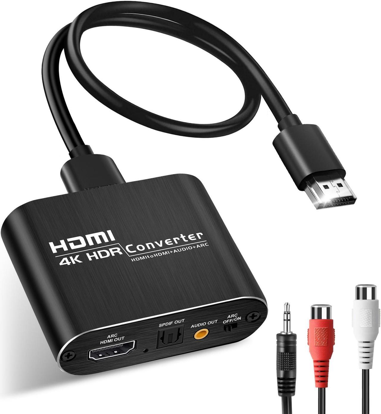 Main image of HDMI ARC Audio Extractor 4K@60Hz, HDMI to HDMI + Optical Toslink SPDIF + 3.5mm AUX Jack Stereo Audio Adapter, HDMI Audio Converter Splitter Inserter Embedder Support HDCP2.2 Digital PCM DTS 5.1