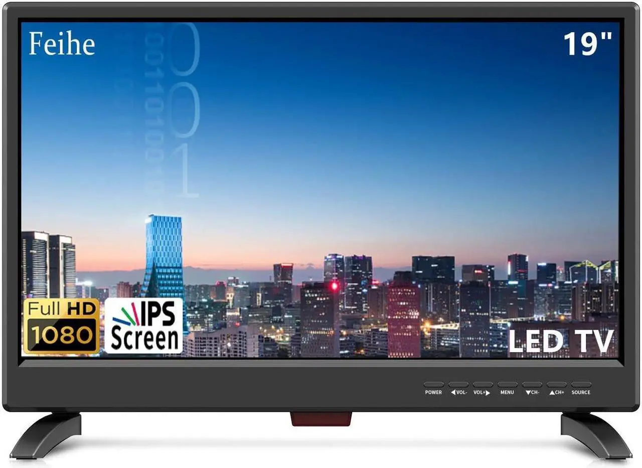Main image of Feihe 19 Inch TV, LED Widescreen TV with Digital ATSC Tuners HDMI/VGA/RCA/USB, 19 Inch Flat Screen TV w/Built in Dual Speakers for Kitchen and RV Camper(2023 Model)