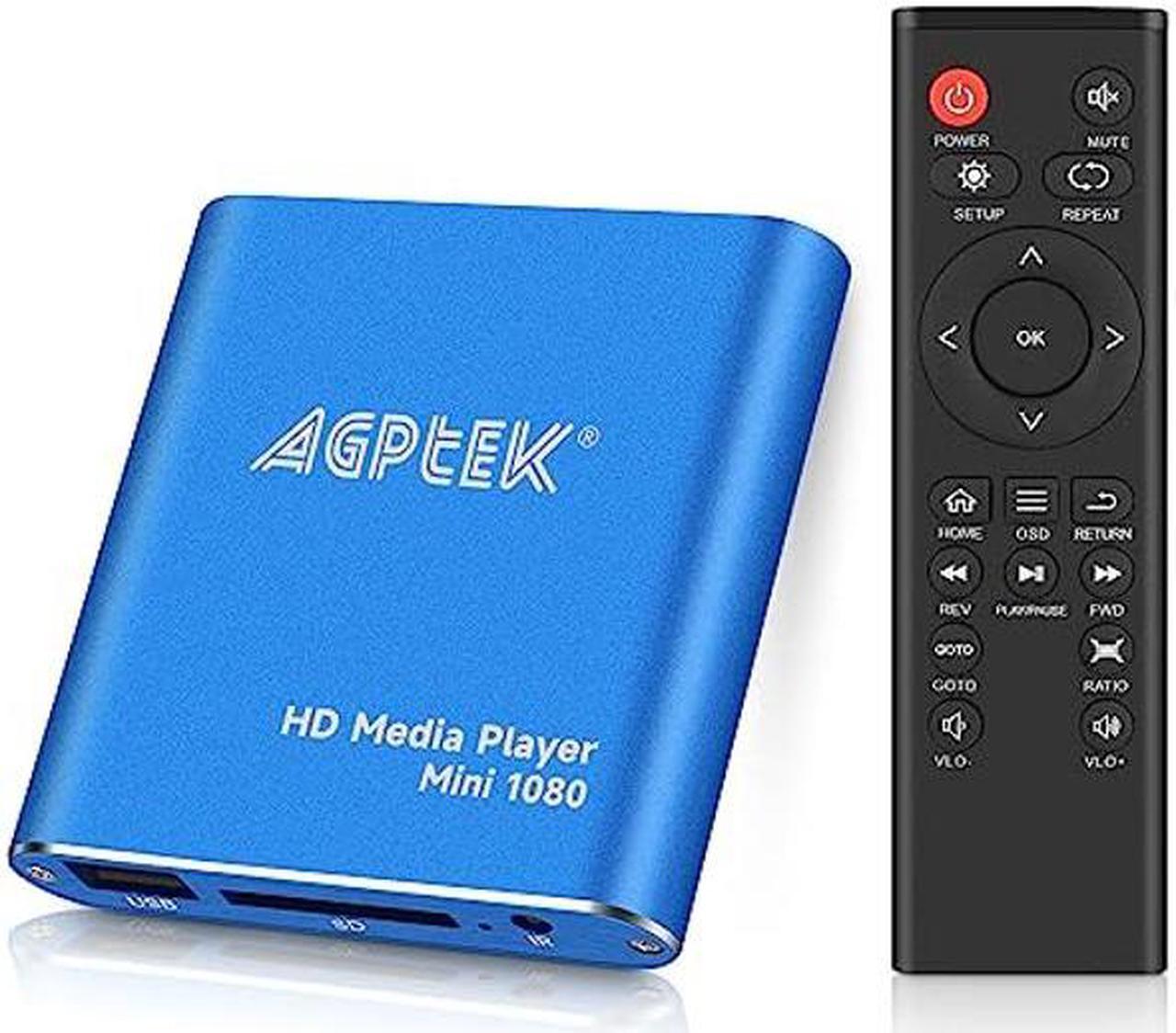 Alt view image 2 of 5 - HDMI Media Player with One More AV Cable, Blue Mini 1080p Full-HD Ultra HDMI MP4 Player for -MKV/RM/ MP4 / AVI etc- HDD USB Flash Drive/HDD and SD Card