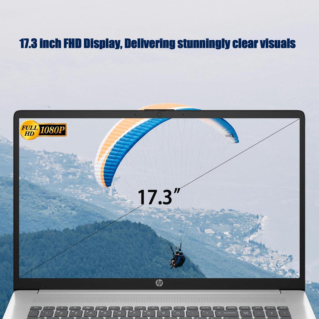 Alt view image 3 of 5 - HP 17 Laptop, 17.3" FHD Display, 32GB RAM, 1TB SSD, AMD Ryzen 5 Processor(Beats i7-1165G7, Up to 4.3GHz), Webcam, Numeric Keypad, Long Battery Life, Windows 11 Home, Alpacatec Accessories, Silver