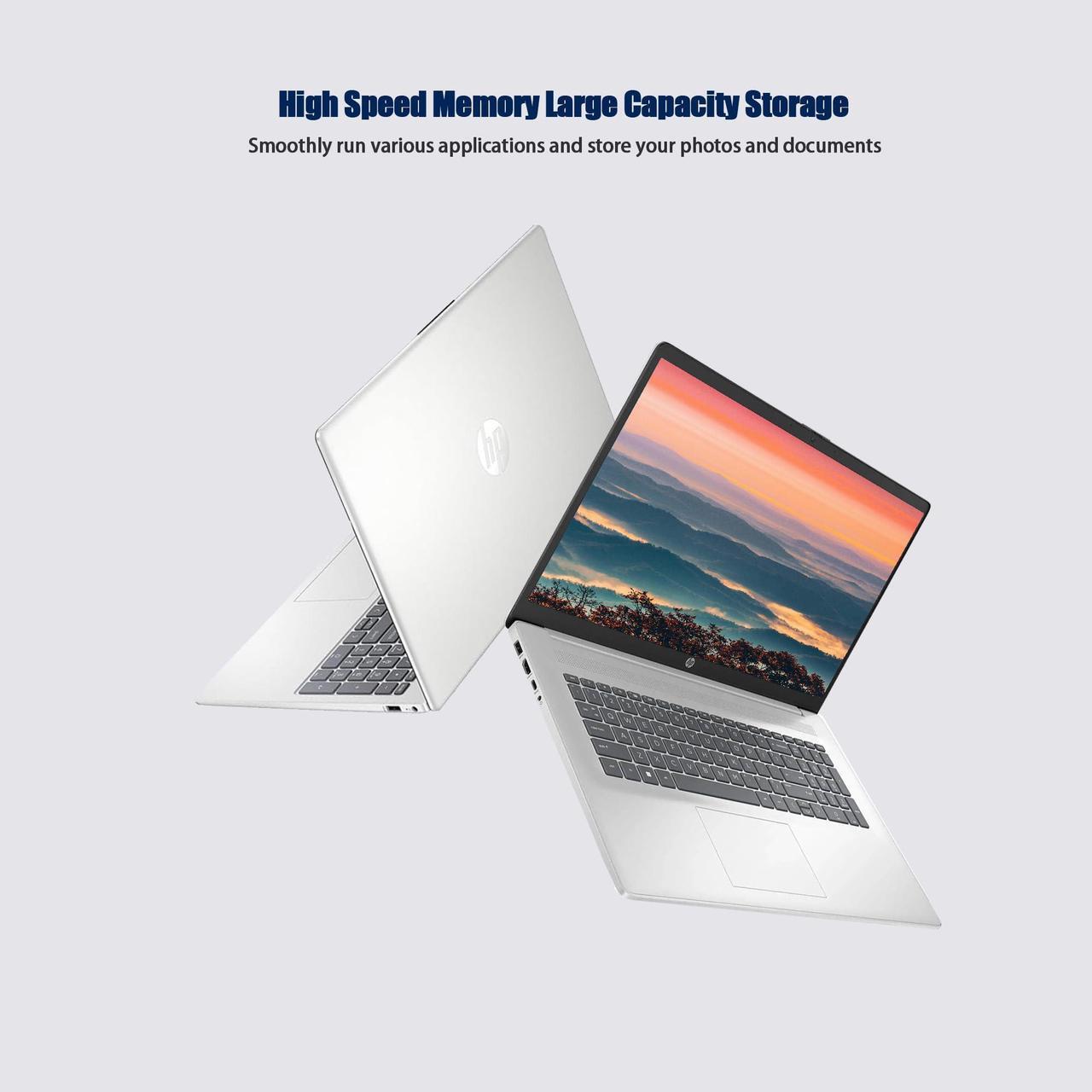 Alt view image 4 of 5 - HP 17 Laptop, 17.3" FHD Display, 32GB RAM, 1TB SSD, AMD Ryzen 5 Processor(Beats i7-1165G7, Up to 4.3GHz), Webcam, Numeric Keypad, Long Battery Life, Windows 11 Home, Alpacatec Accessories, Silver