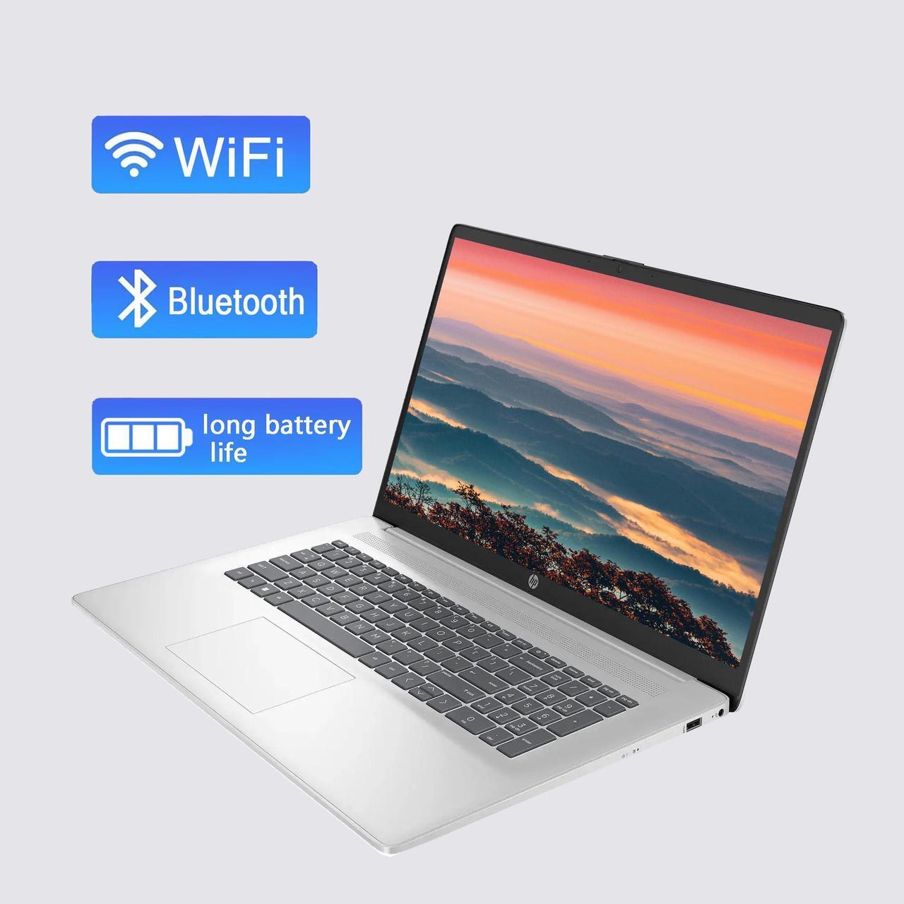 Alt view image 5 of 5 - HP 17 Laptop, 17.3" FHD Display, 32GB RAM, 1TB SSD, AMD Ryzen 5 Processor(Beats i7-1165G7, Up to 4.3GHz), Webcam, Numeric Keypad, Long Battery Life, Windows 11 Home, Alpacatec Accessories, Silver
