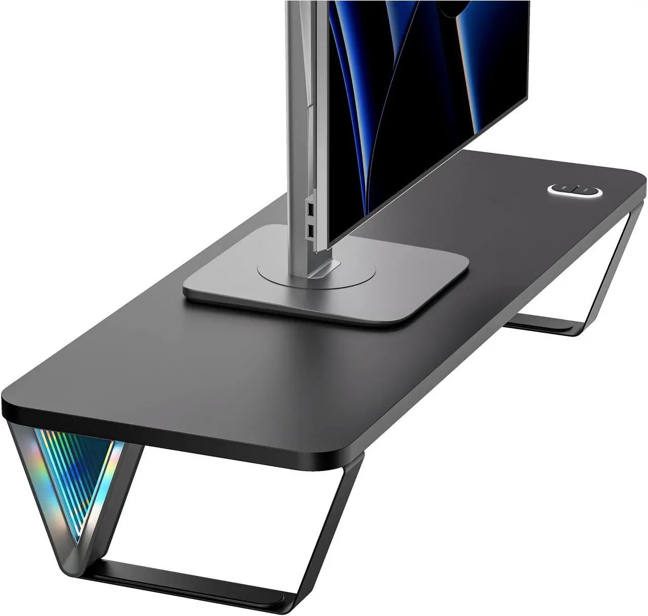 Main image of ARES WING 24 inches Monitor Stand Riser with 18 RGB Lighting Effects, Holds up to 44 lbs, Monitor Stand for Desk, Computer Monitor Riser Stand for Monitors/Printers/Laptop Computer/PC,Laptop Stand for