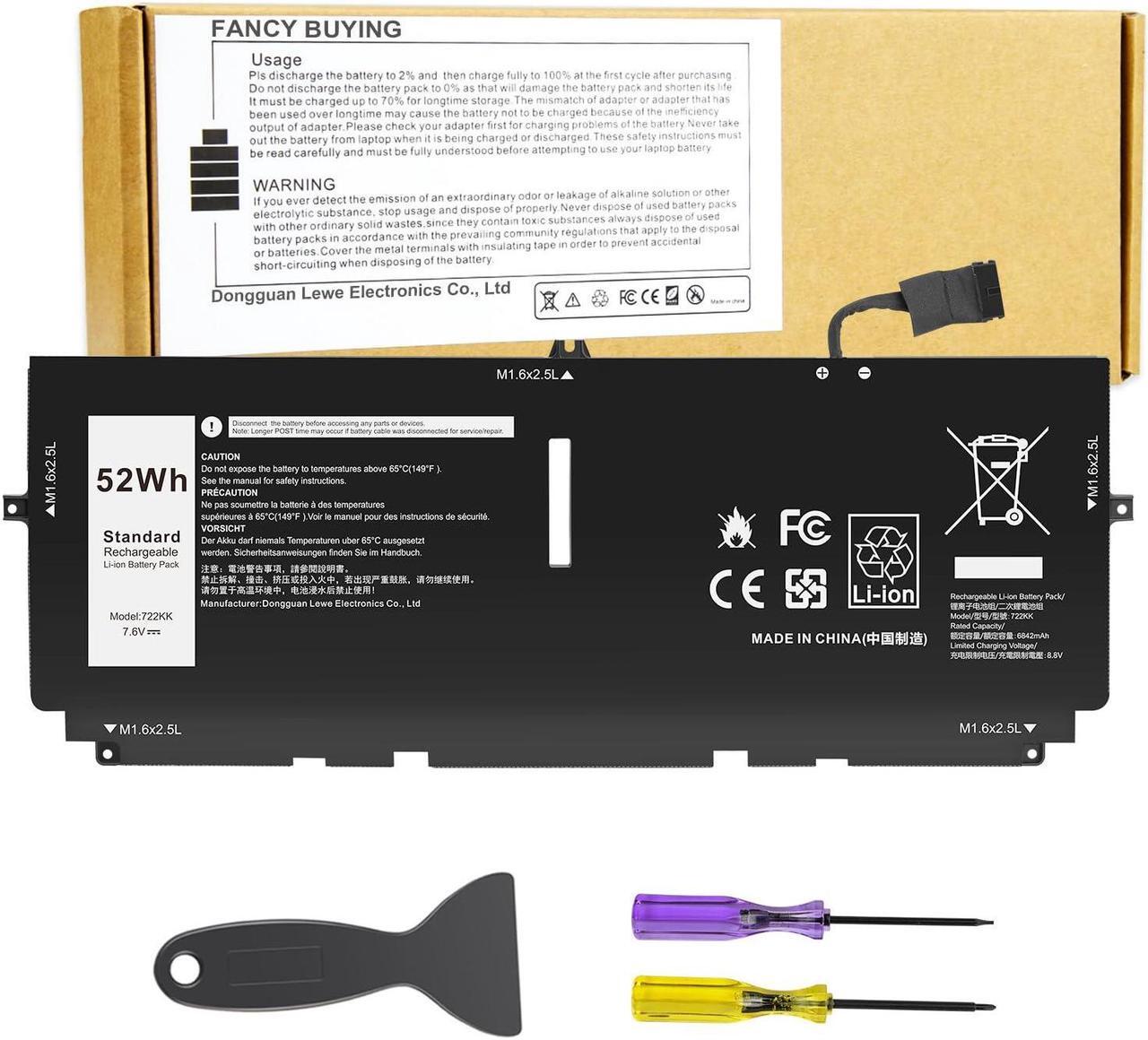 Main image of Fancy Buying 52Wh 722KK FP86V Laptop Battery for Dell XPS 13 9300 XPS 13 9310 XPS 13 9380 P117G P117G002 P117G001 Series Notebook 0WN0N0 WN0N0 02XXFW 2XXFW