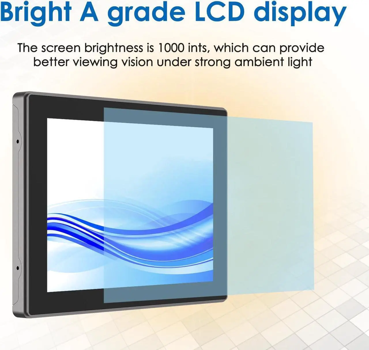 Alt view image 4 of 5 - 12.1 Inch 1000 Nits High Brightness Display Capacitive Touchscreen Open Frame LCD Touch Screen Monitor - Front IP65 and IK08-1024 x 768 - Black