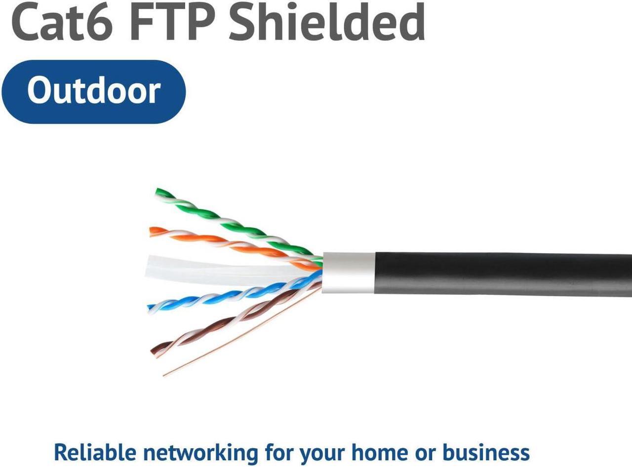 Alt view image 2 of 5 - JAVEX CAT6 FTP Shielded Outdoor(1000 Feet), 23AWG, CCA Ethernet Bulk Cable, Easy-Pull Box, 305m, Black