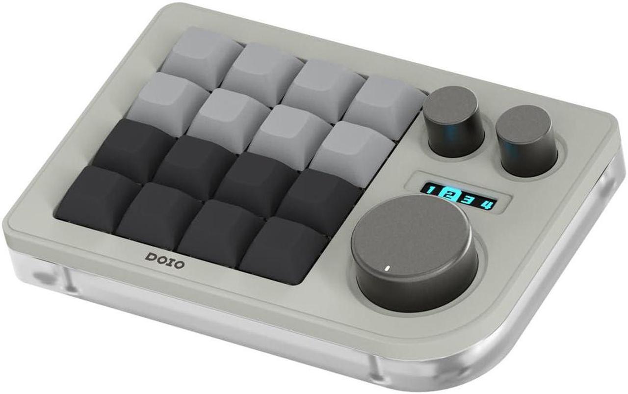Main image of KEEBMONKEY Megalodon Triple Knob Macro Pad Programmable Designer Mini Keyboard 16 Keys (Soy)