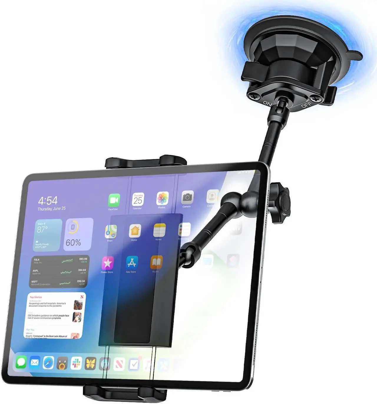 Main image of Sunroof Tablet Holder Mount for Car/Truck [Latest Anti-Shake] Dashboard Windshield Window Tablet Stand for Truck/Car/Pickup, Heavy Duty Sunroof ipad Mount for 4-12.9" iPad Pro Air, Z Fold, iPhone