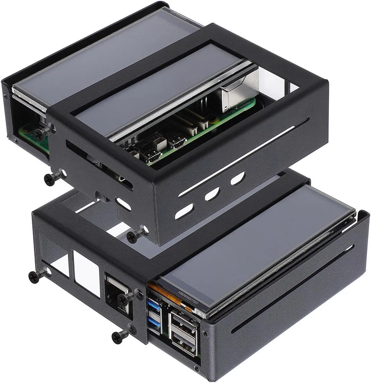 Alt view image 5 of 5 - Metal Protective Case for Raspberry Pi 5 with Fan Cooling, Metal case for Raspberry pi 5 with 3.5 Inch LCD Touch Screen TFT Display for Raspberry Pi 5,Raspberry pi 5 Screen LCD Display (No Pi Board)