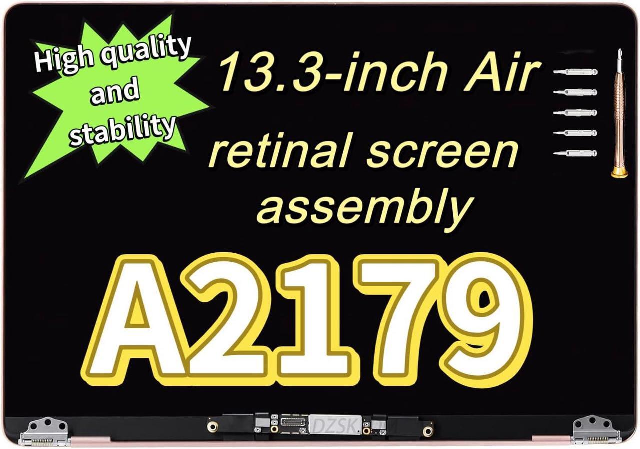 Main image of SKINGE A2179 Screen Replacement Gold for MacBook Air Retina A2179 LCD Screen Display Assembly 2019 2020 EMC 3302 MVH22 MVH42 MVH52 MWTJ2 MWTK2 MWTL2 (Silvery)