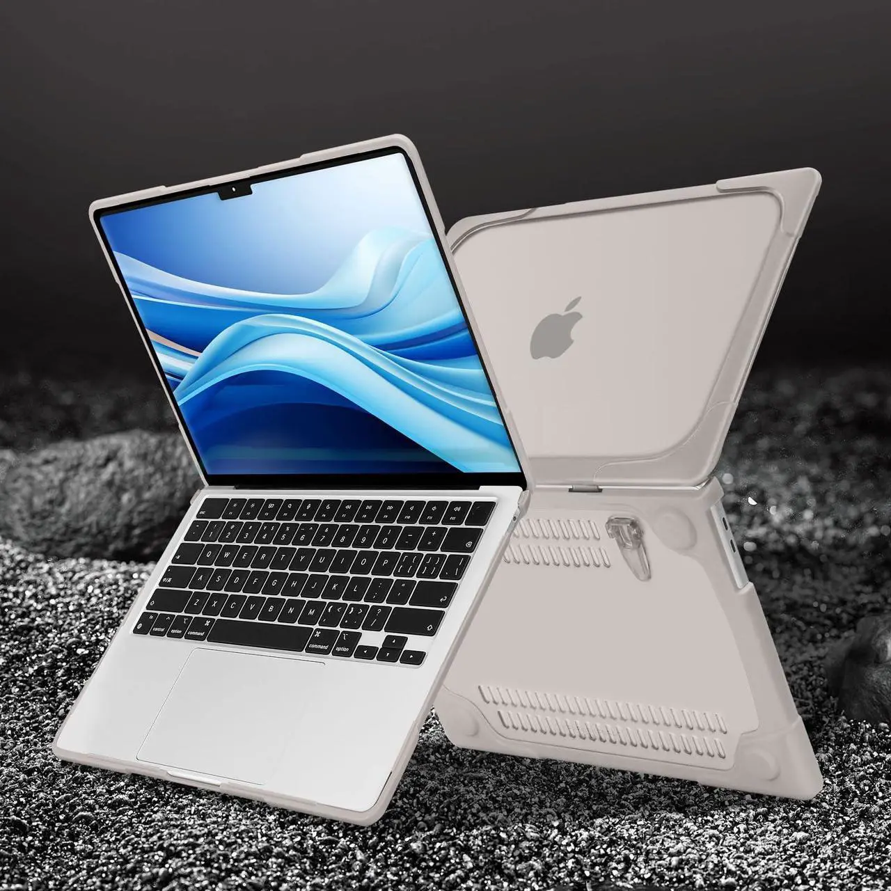 Alt view image 4 of 5 - MOSISO Compatible with MacBook Pro 13 inch Case 2025 2024 2023 2022 2021 2020 M2 M1 A2338 A2289 A2251, Protective Heavy Duty Plastic Hard Shell Case with Fold Kickstand & Keyboard Cover, Khaki