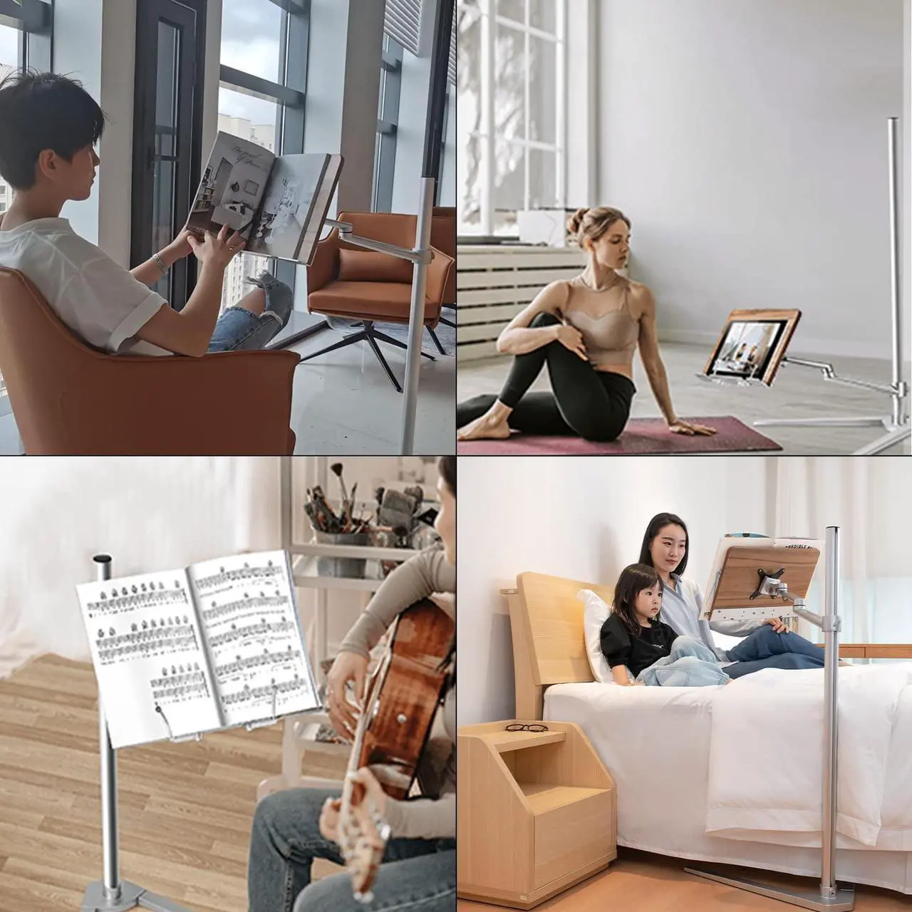 Alt view image 3 of 5 - Book Stand for Reading, Floor Stand/Holder for Laptop,Tablet,Phone,Compatible with MacBook,iPad Notebook