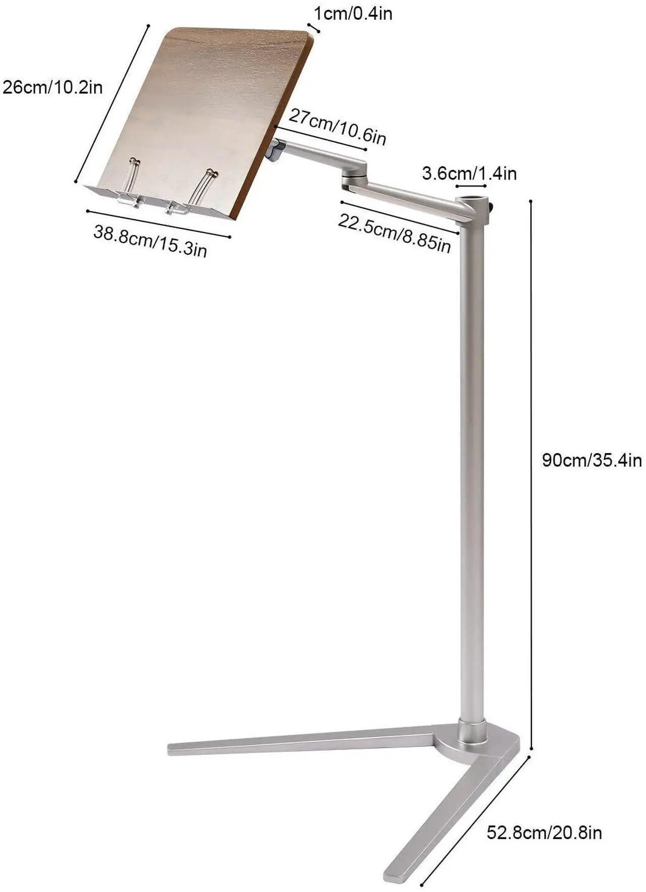 Alt view image 5 of 5 - Book Stand for Reading, Floor Stand/Holder for Laptop,Tablet,Phone,Compatible with MacBook,iPad Notebook