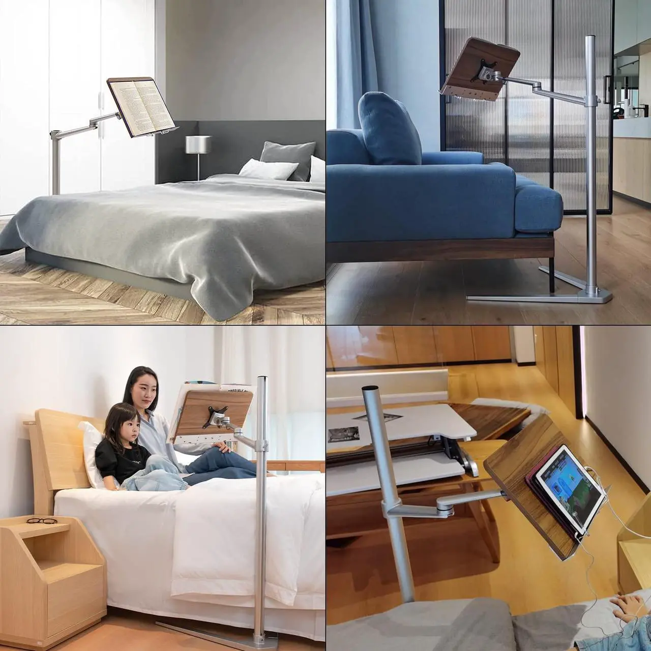 Alt view image 4 of 5 - Book Stand for Reading, Floor Stand/Holder for Laptop,Tablet,Phone,Compatible with MacBook,iPad Notebook