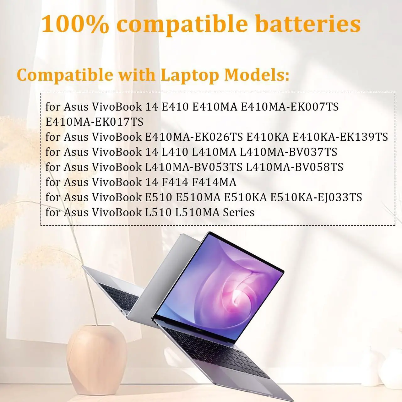 Alt view image 3 of 5 - XCZHEUNP B31N1912 C31N1912 Laptop Battery Replacement for ASUS VivoBook asus 14 E410M E410MA L410M L410MA E410KA F414MA E510MA E510KA L510MA R522MA L410MA-BV058TS E510KA-EJ033TS L510ma-wb04 Series