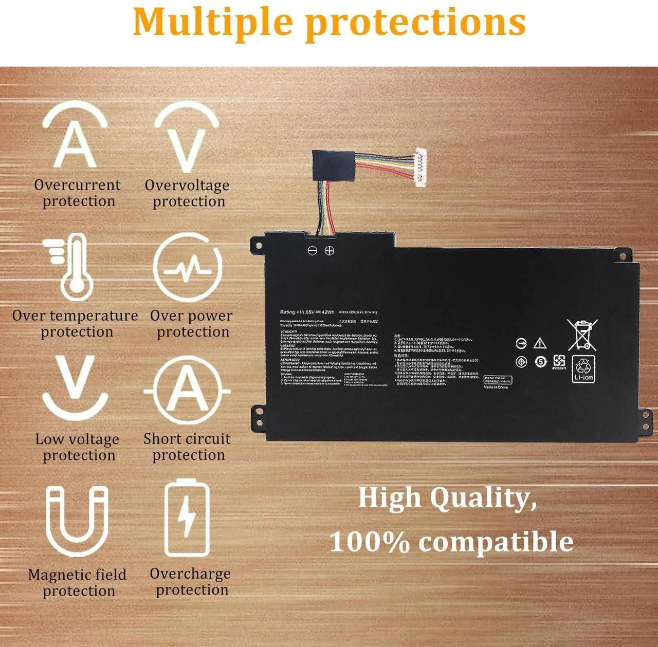 Alt view image 5 of 5 - XCZHEUNP B31N1912 C31N1912 Laptop Battery Replacement for ASUS VivoBook asus 14 E410M E410MA L410M L410MA E410KA F414MA E510MA E510KA L510MA R522MA L410MA-BV058TS E510KA-EJ033TS L510ma-wb04 Series
