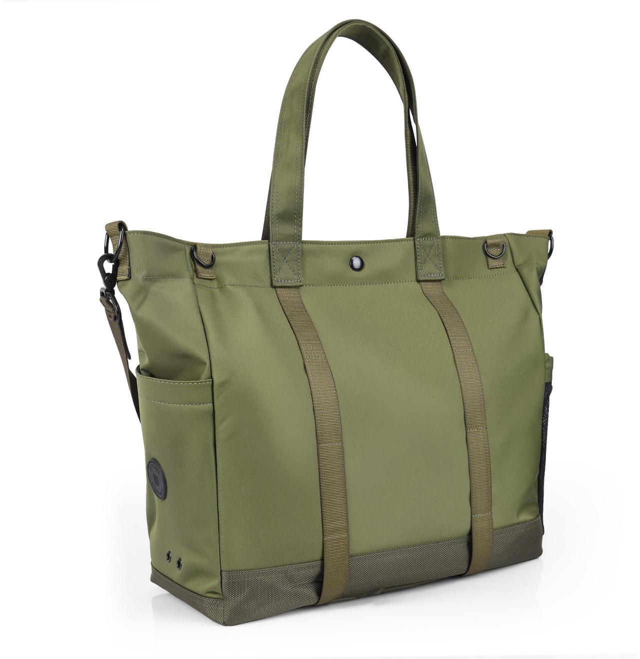 Main image of travel inspira Laptop Bag for Women/Men 13''/15.6'' Laptop Travel Tote Bag, Waterproof Computer Work Bag with Reinforced Bottom, Professional Shoulder Handbag for Teacher Office Business, Army Green