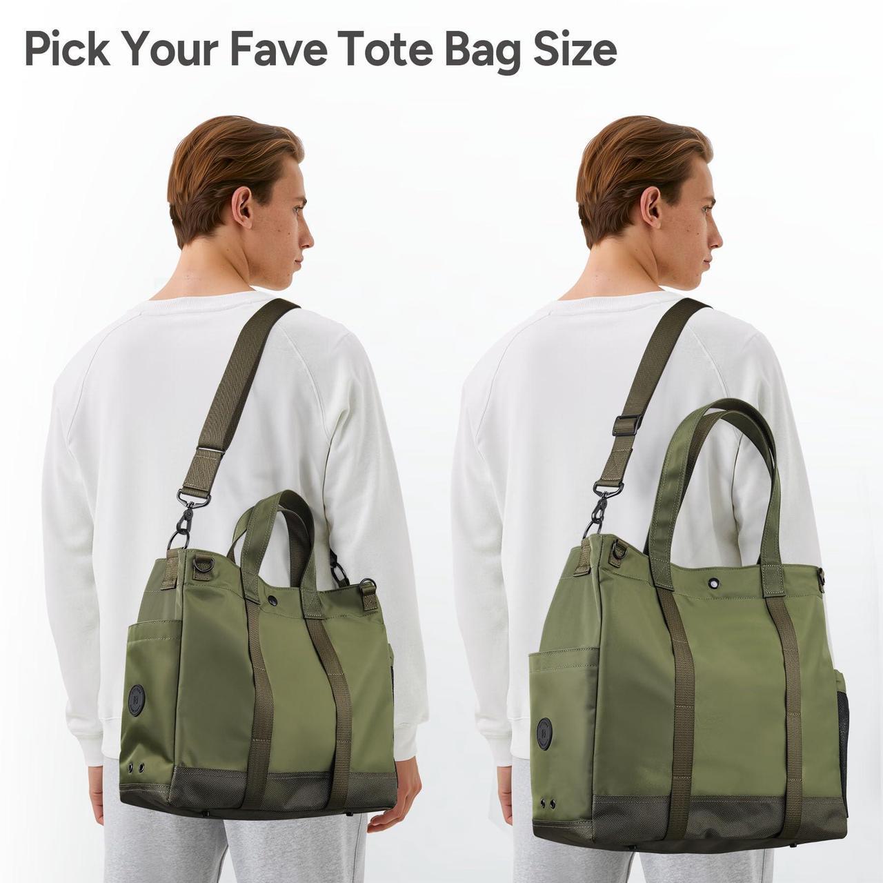 Alt view image 2 of 5 - travel inspira Laptop Bag for Women/Men 13''/15.6'' Laptop Travel Tote Bag, Waterproof Computer Work Bag with Reinforced Bottom, Professional Shoulder Handbag for Teacher Office Business, Army Green