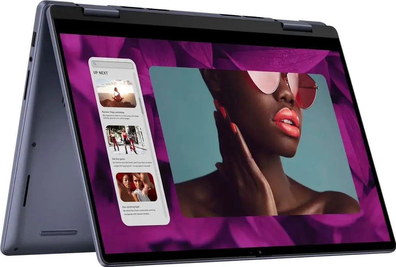 Alt view image 2 of 5 - Dell Inspiron 14 7445 2-in-1 Business Laptop, 14.0" Touchscreen IPS FHD+ Display (AMD Ryzen 5 8640HS, 8GB DDR5, 512GB SSD, AI Copilot, Backlit KYB, Fingerprint, WiFi 6E, Bluetooth 5.3, Win 11 Home)