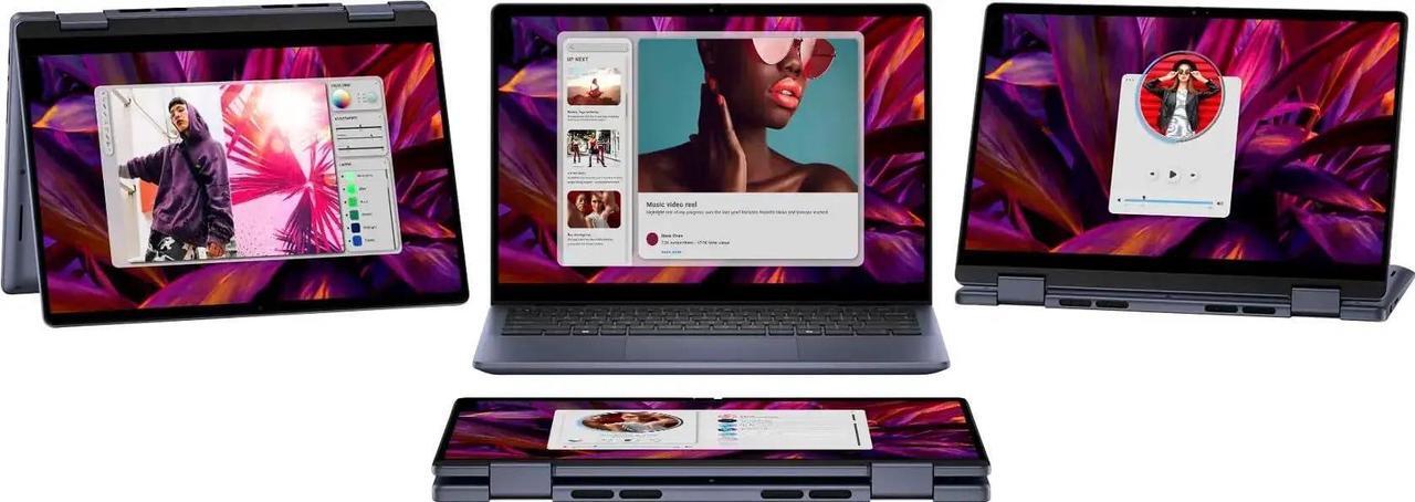 Alt view image 3 of 5 - Dell Inspiron 14 7445 2-in-1 Business Laptop, 14.0" Touchscreen IPS FHD+ Display (AMD Ryzen 5 8640HS, 8GB DDR5, 512GB SSD, AI Copilot, Backlit KYB, Fingerprint, WiFi 6E, Bluetooth 5.3, Win 11 Home)