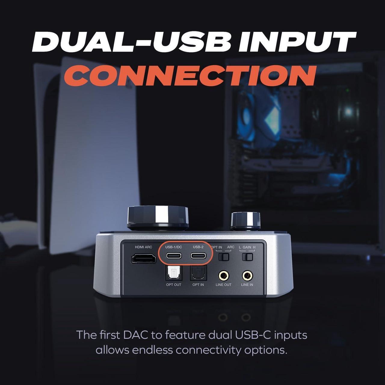 Alt view image 2 of 5 - Sound Blaster G8 - Hi-Res Gaming USB DAC with Dual USB Audio Mixing and Fully Customizable Acoustic Engine and 10-Band Equalizer