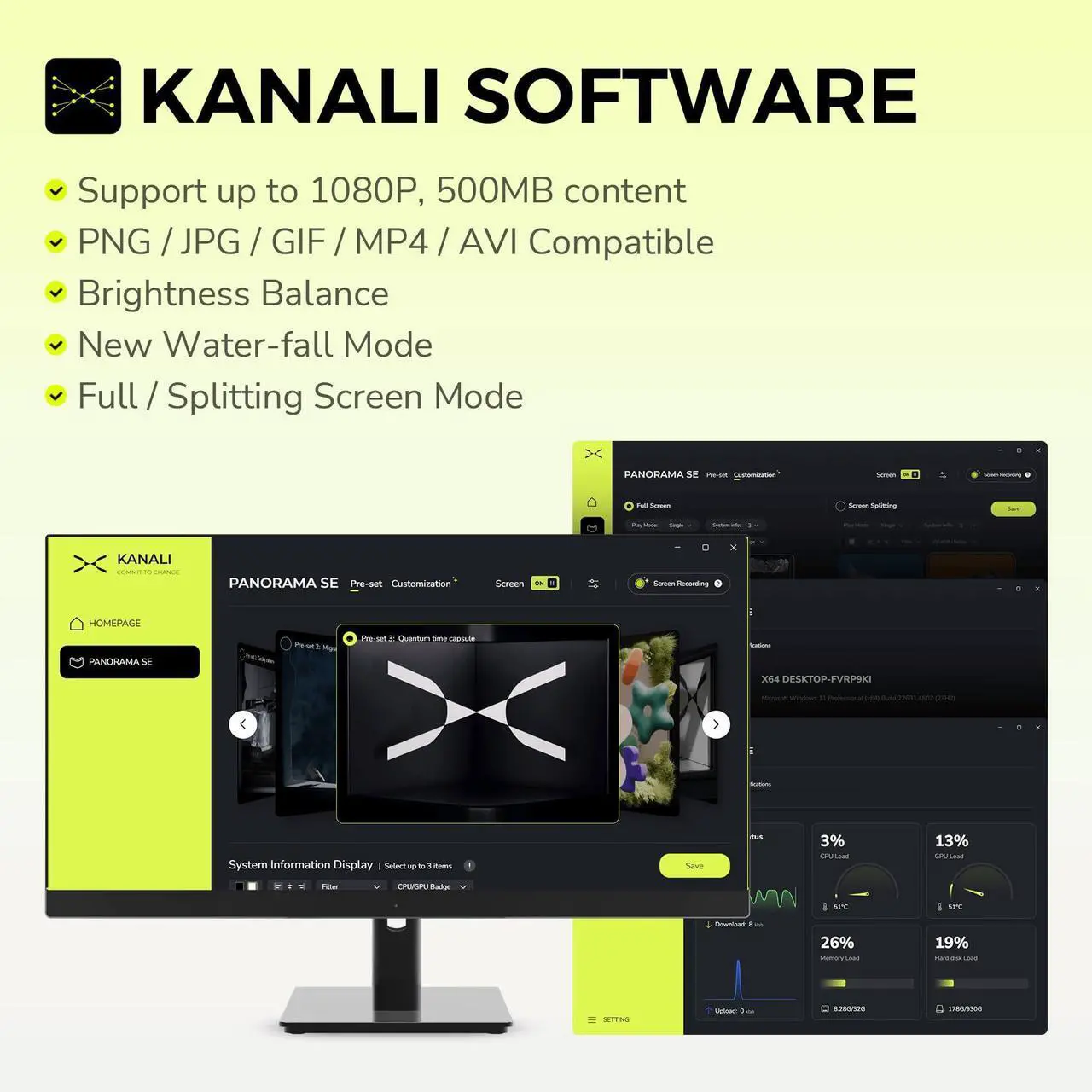 Alt view image 5 of 5 - TRYX Panorama SE 360 ARGB 360mm AIO Rotatable 6.5'' AMOLED Curved Screen 3D Anamorphic Effect Customizable AIO Cooler 360mm Asetek Adela 280w TDP ARGB Fan Intel LGA 1851/1700/1200/115X AMD AM5/AM4