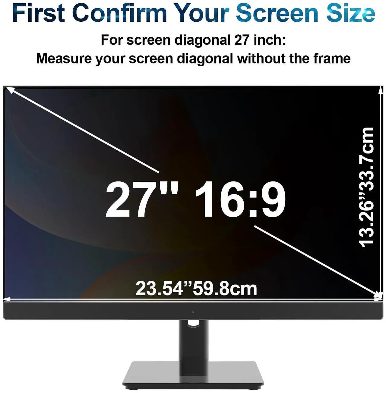Alt view image 2 of 5 - Fohil 27 Inch Privacy Screen for Computer Monitor Privacy Screen Filter for 16:9 Widescreen Hanging Type Anti Scratch Screen Protector Easy Installation Shield for PC Computer
