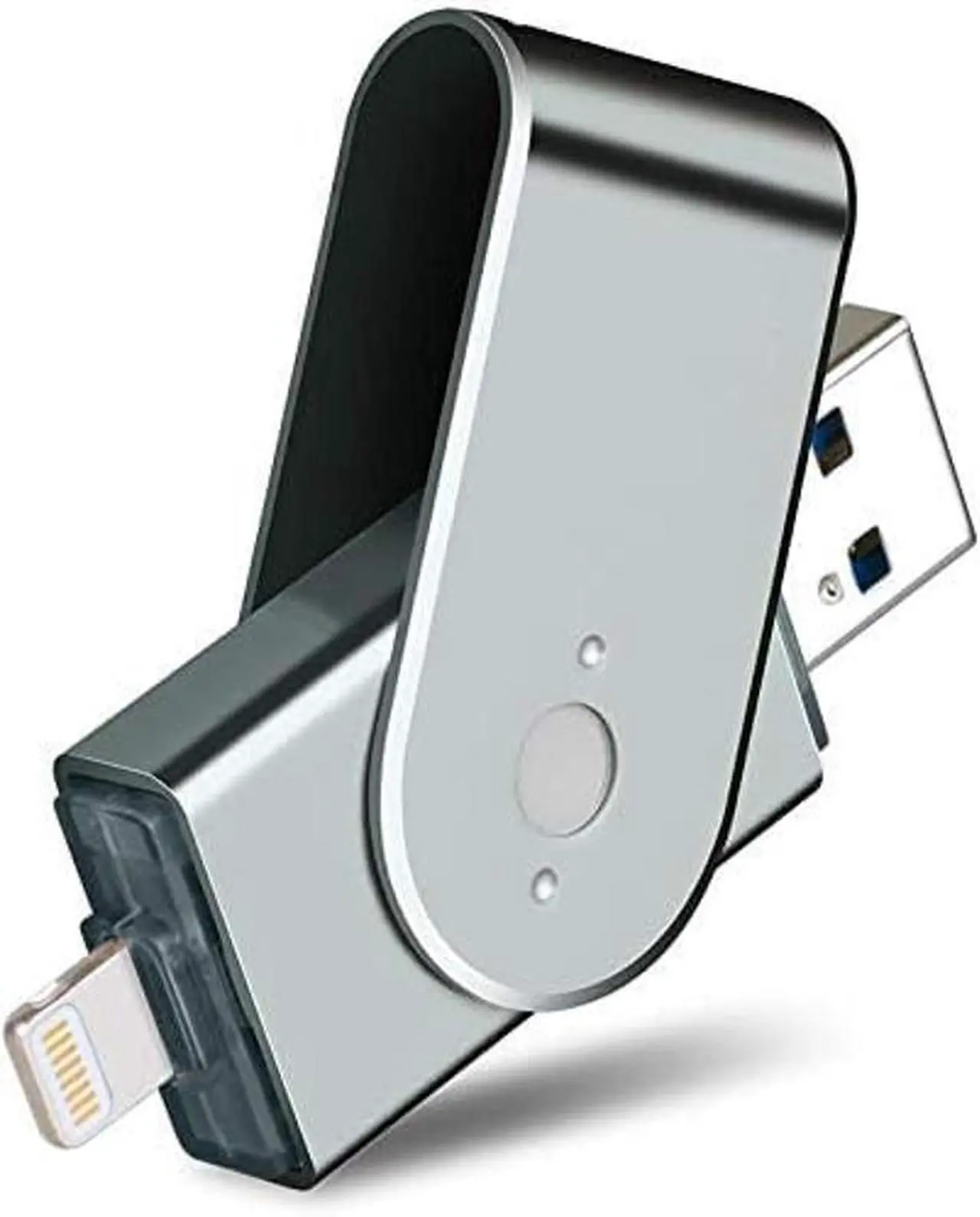 Main image of MFi Certified 128GB USB Flash Drive for iPhone Photo Stick for iPhone iPad USB Memory Stick - USB 3.0 - Thumb Drives High Speed External Storage Adapter Expansion for iOS PC Mac (Grey 128G)