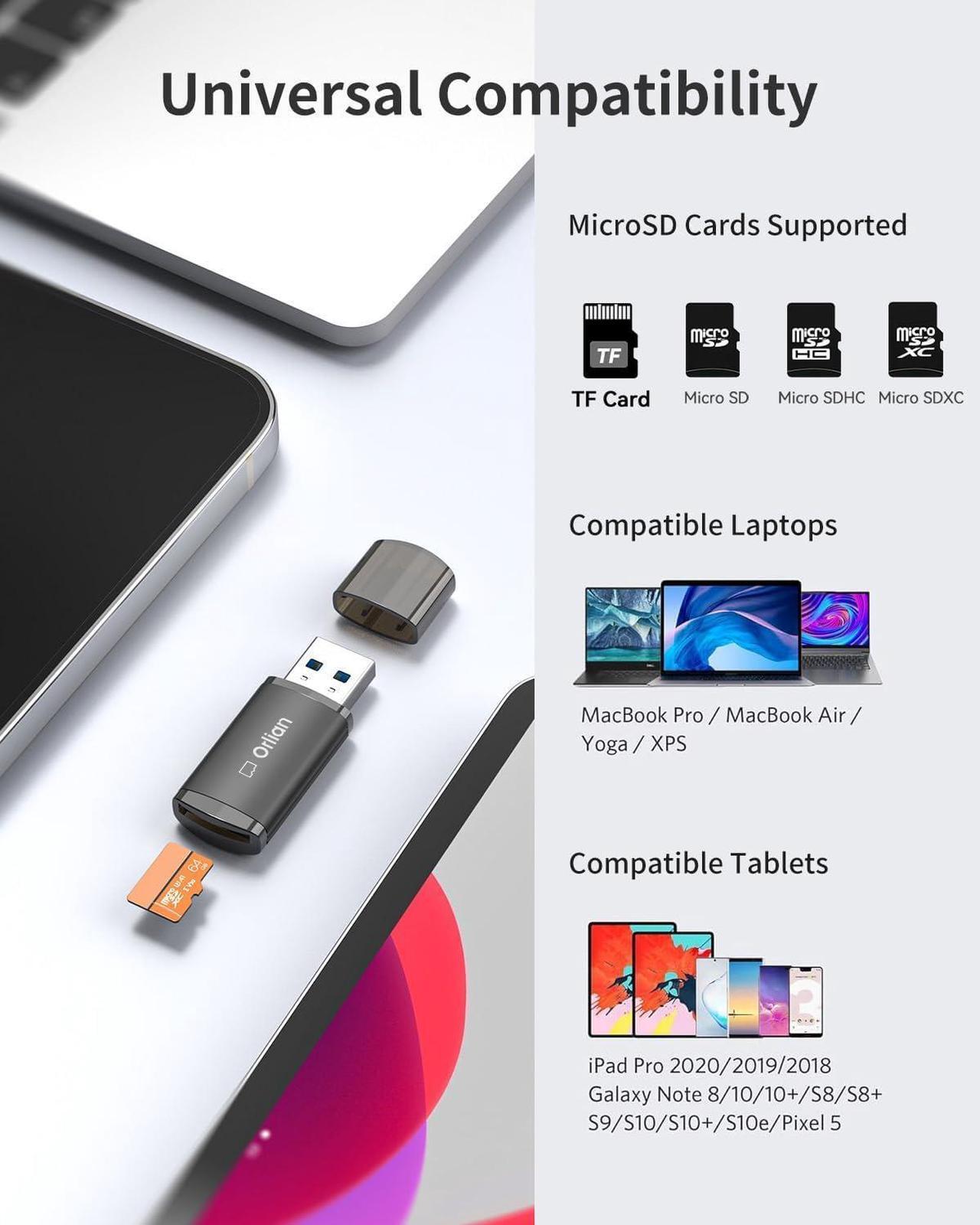 Alt view image 2 of 5 - 5 Pack USB 3.0 Micro SD Card Reader, 5Gbps Speed SD Card Adapter Compatible with Windows, MAC MacBook Pro/Air, iPhone 15 Pro/Max, Android and More, Black(Micro SD Card Not Included)