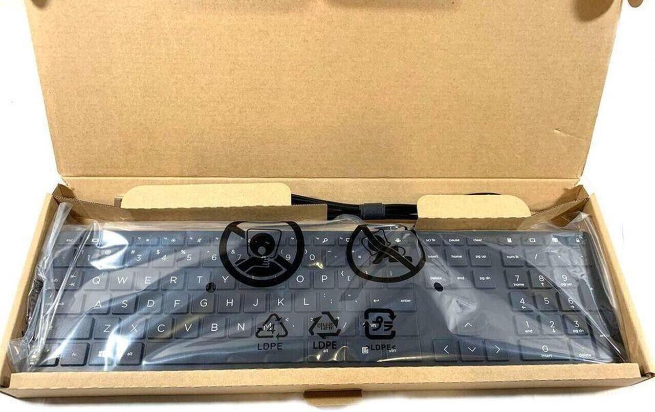 Alt view image 5 of 7 - HP Smart Buy Wired 320K Slim Keyboard Black 108 Keys USB-A HSA-C001K L96909-001